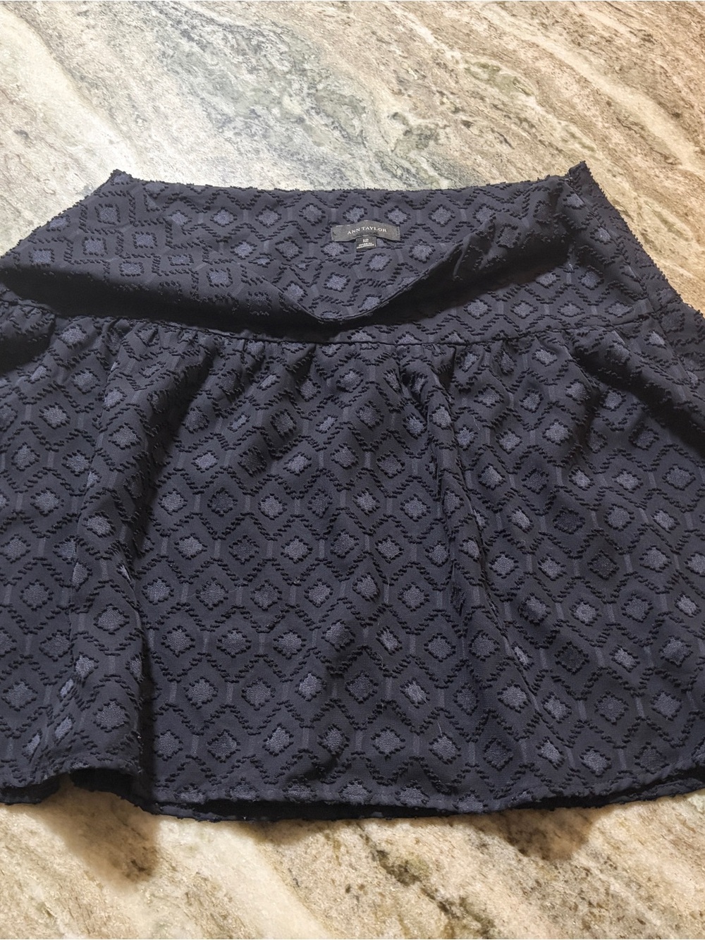 Navy Textured A-Line Women's Skirt